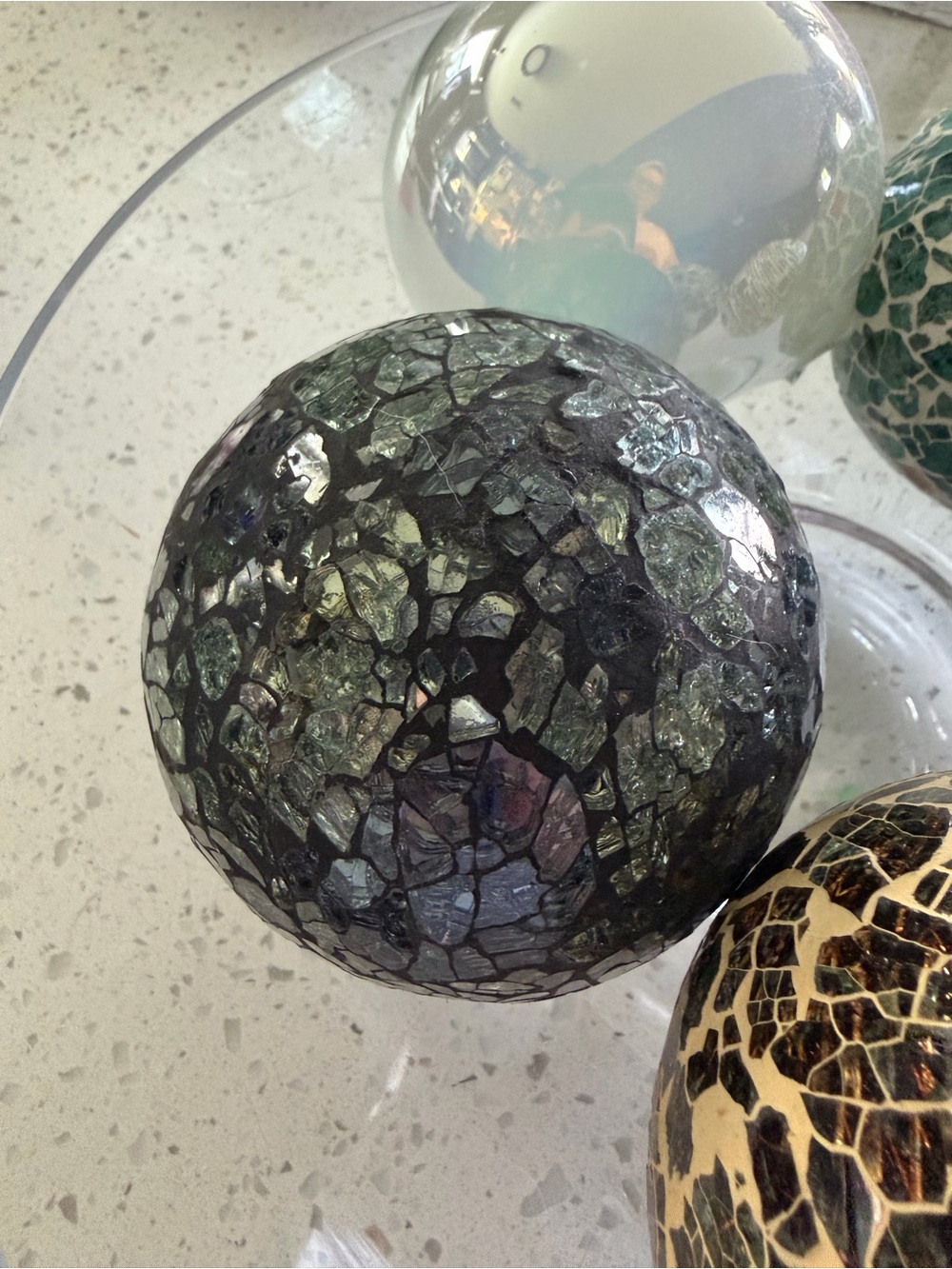Decorative Mosaic Glass Balls - Picture 2 of 10
